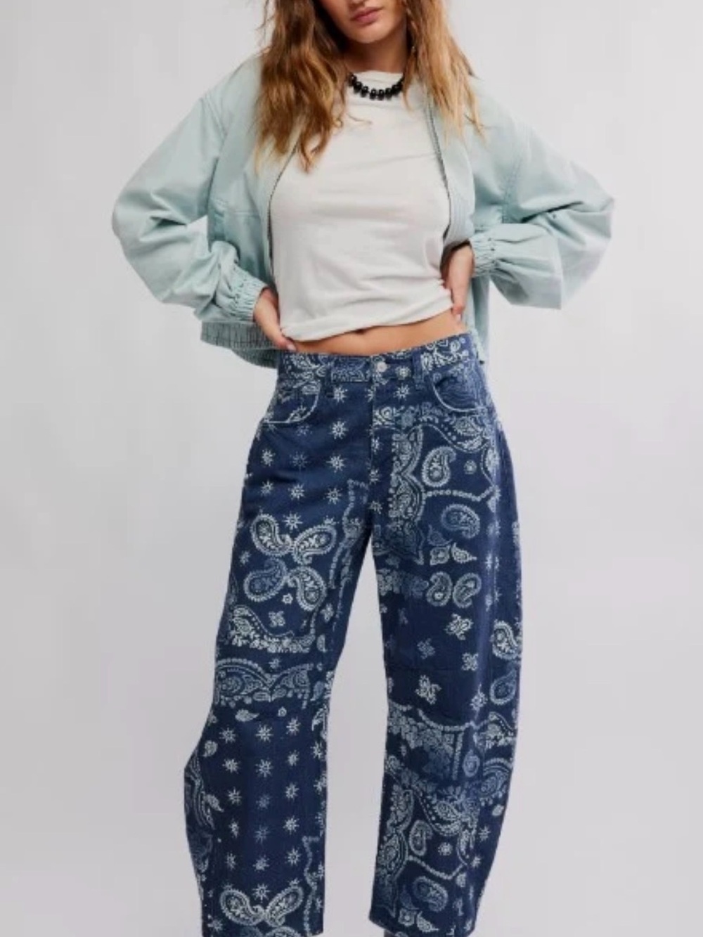 Free People - Good Luck Barrels in Indigo bandana print
